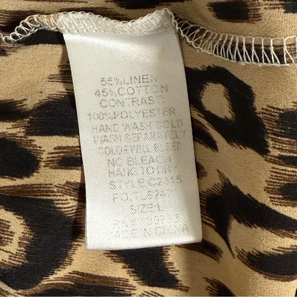 Umgee USA Leopard Print Ruffle Hem Tunic Top Large | Boho Fall Winter Blouse - Picture 7 of 9